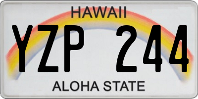 HI license plate YZP244