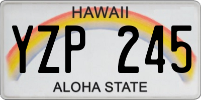 HI license plate YZP245