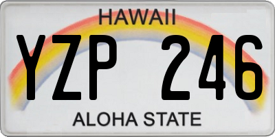 HI license plate YZP246