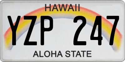 HI license plate YZP247