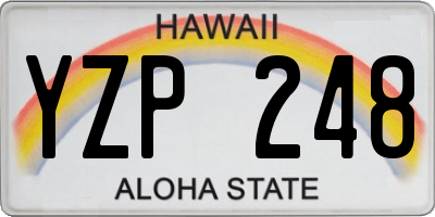 HI license plate YZP248