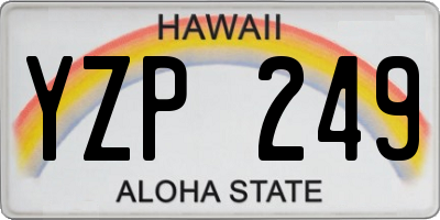 HI license plate YZP249