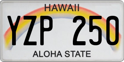 HI license plate YZP250