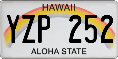 HI license plate YZP252