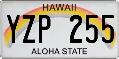 HI license plate YZP255