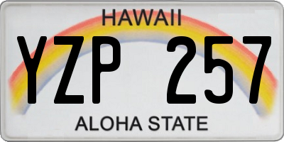 HI license plate YZP257