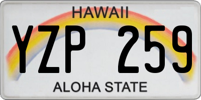 HI license plate YZP259