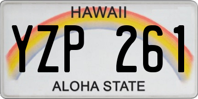 HI license plate YZP261