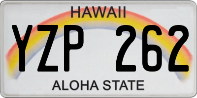 HI license plate YZP262
