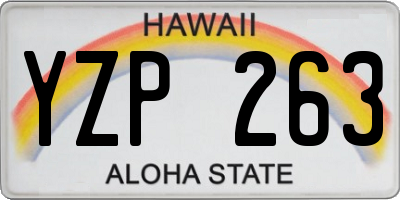 HI license plate YZP263