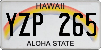 HI license plate YZP265