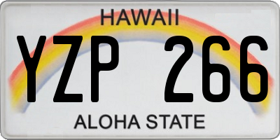 HI license plate YZP266