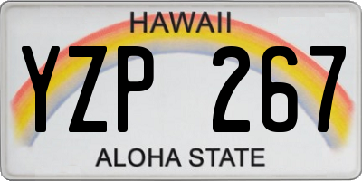 HI license plate YZP267