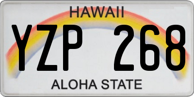 HI license plate YZP268