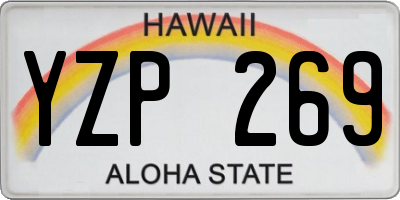 HI license plate YZP269