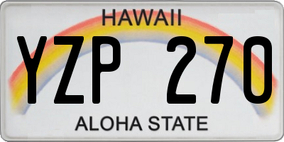 HI license plate YZP270
