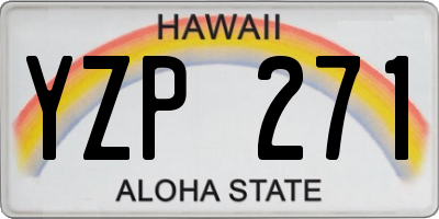 HI license plate YZP271