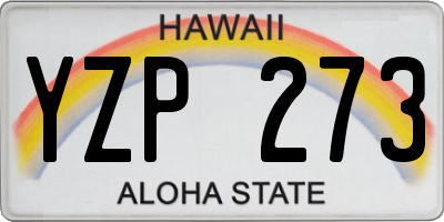 HI license plate YZP273