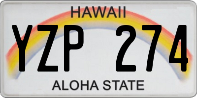 HI license plate YZP274