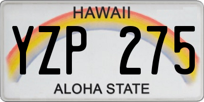 HI license plate YZP275