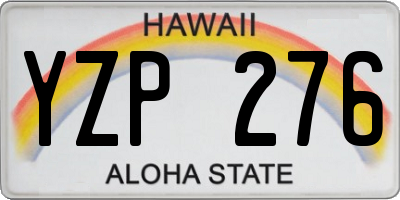 HI license plate YZP276