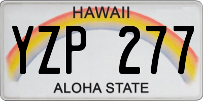 HI license plate YZP277