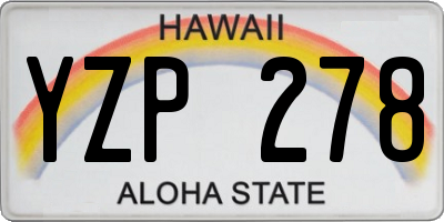 HI license plate YZP278