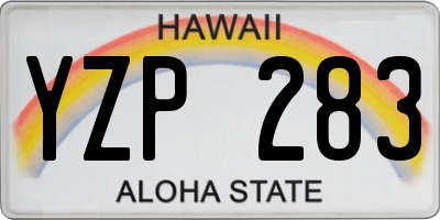 HI license plate YZP283