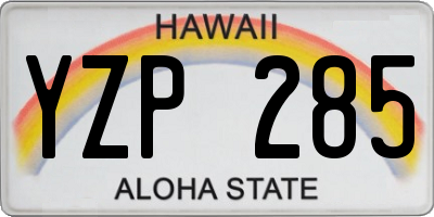 HI license plate YZP285