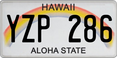 HI license plate YZP286