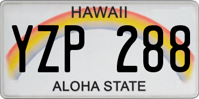 HI license plate YZP288
