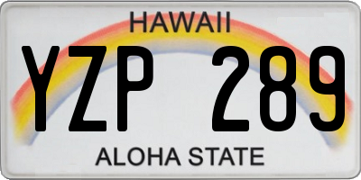 HI license plate YZP289