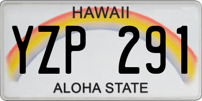 HI license plate YZP291