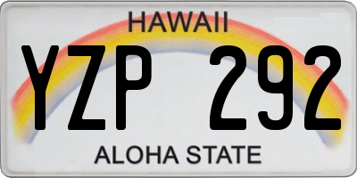 HI license plate YZP292