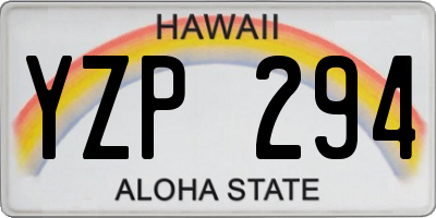 HI license plate YZP294