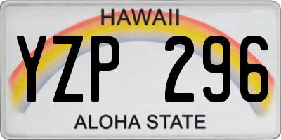HI license plate YZP296