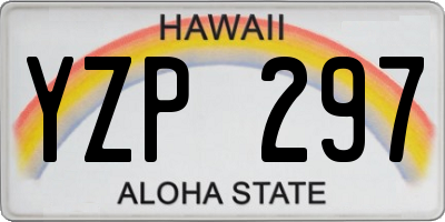 HI license plate YZP297