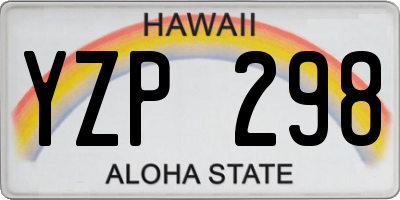 HI license plate YZP298