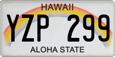 HI license plate YZP299