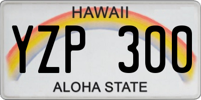 HI license plate YZP300