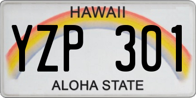 HI license plate YZP301