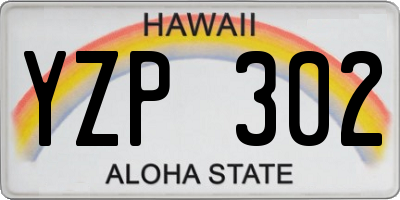 HI license plate YZP302