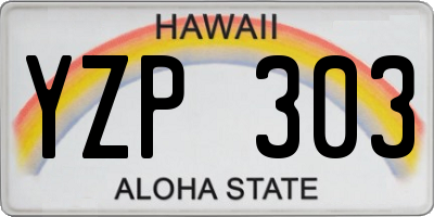 HI license plate YZP303
