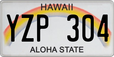 HI license plate YZP304