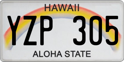 HI license plate YZP305