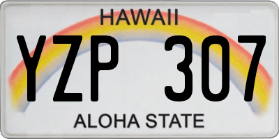 HI license plate YZP307