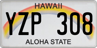 HI license plate YZP308