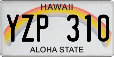 HI license plate YZP310