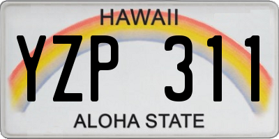 HI license plate YZP311