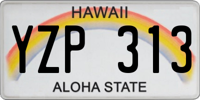 HI license plate YZP313